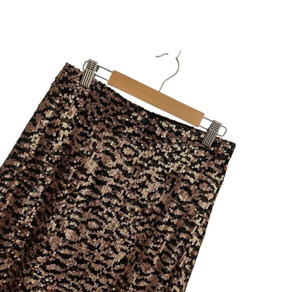 Zara Sequin Animal Print Midi Skirt Pull on Small - Picture 5 of 7